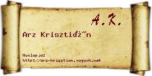 Arz Krisztián névjegykártya